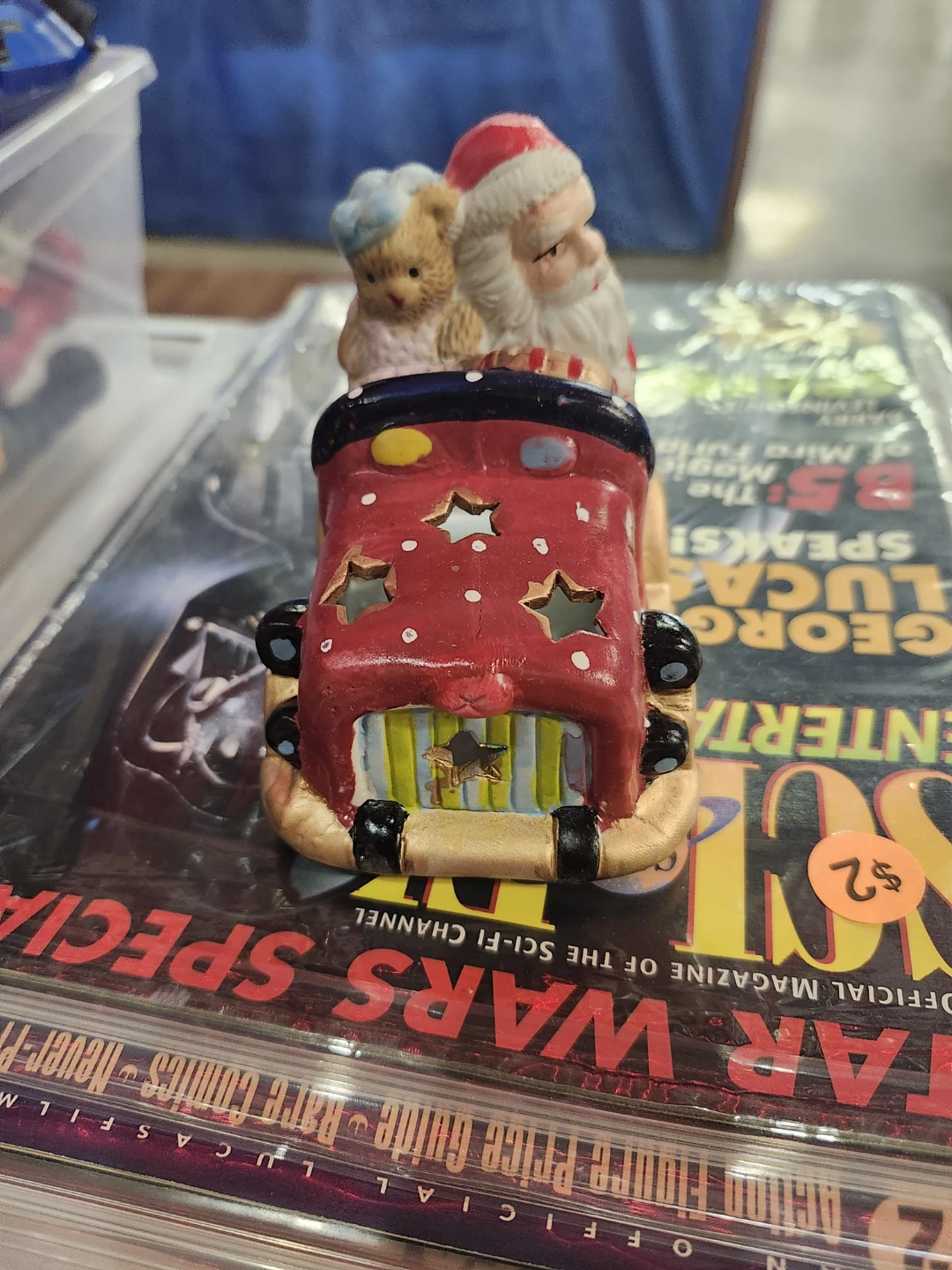Santa and Bear Sleigh Figurine