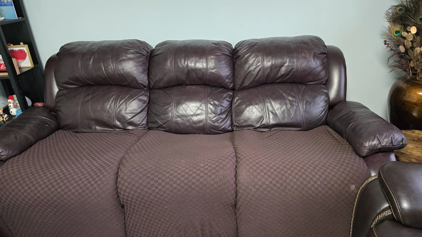 Brown Leather Sofa - photo 2