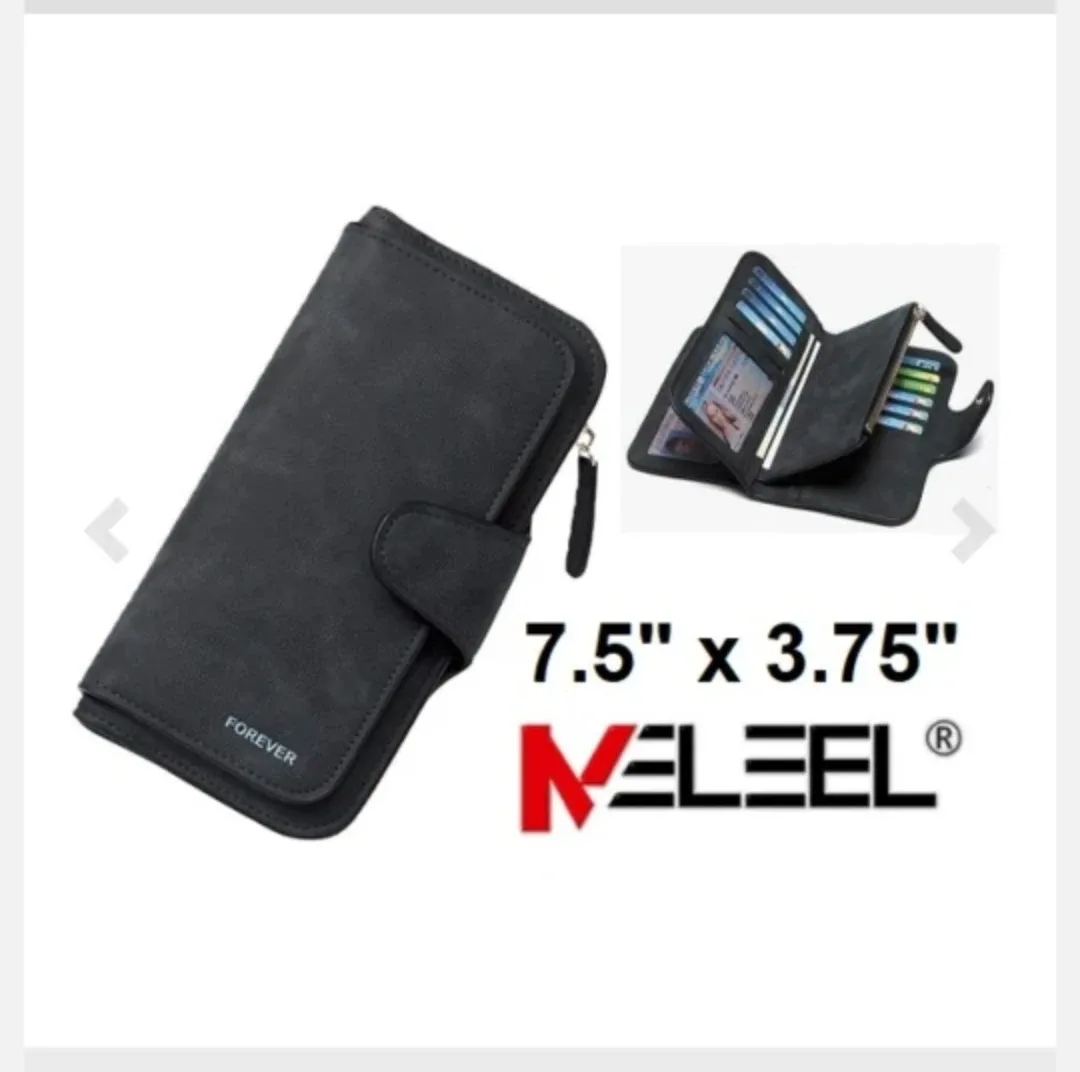 MELEEL Forever Black Wallet - 7.5" x 3.75" image indicator(2)