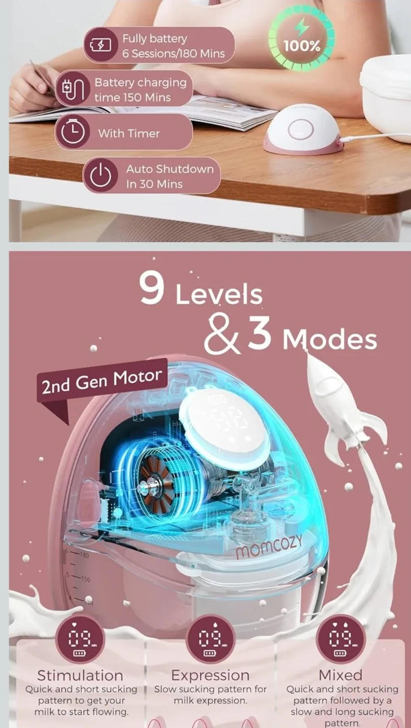 NEWM6 Momcozy Breast Pump Hands Free Mobile Style | image indicator(5)