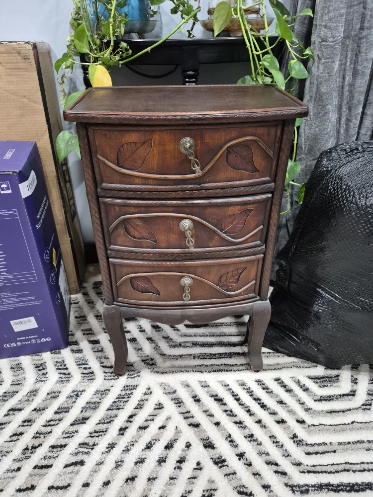Wooden 3-Drawer Nightstand X2