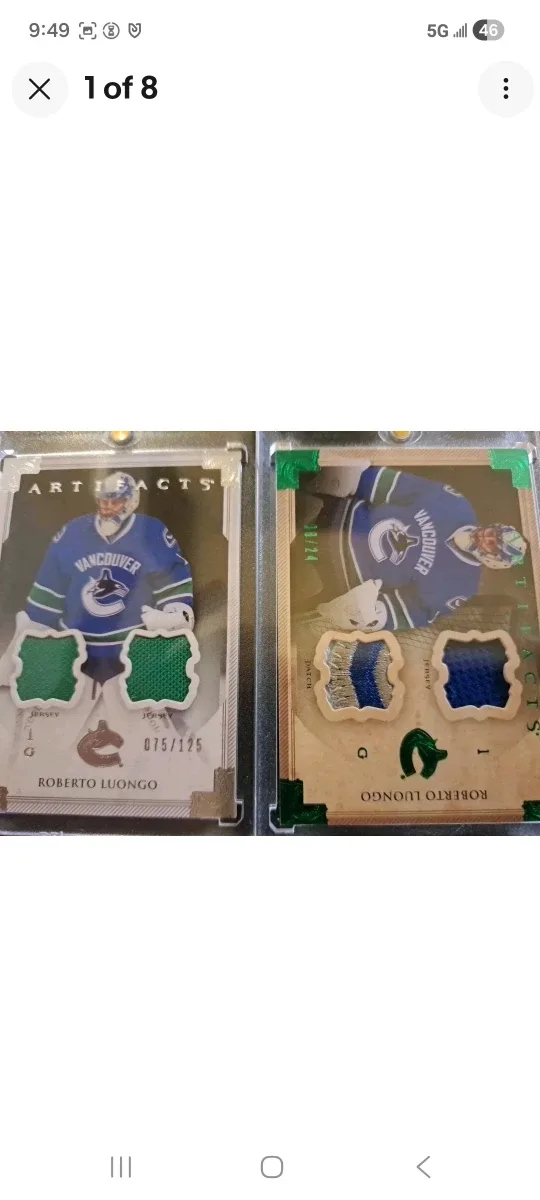 Roberto Luongo Artifacts Hockey Cards Lot