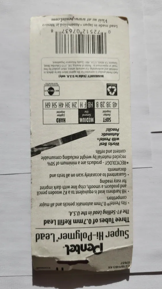 Pentel Super Hi-Polymer Lead 0.7mm HB image indicator(3)