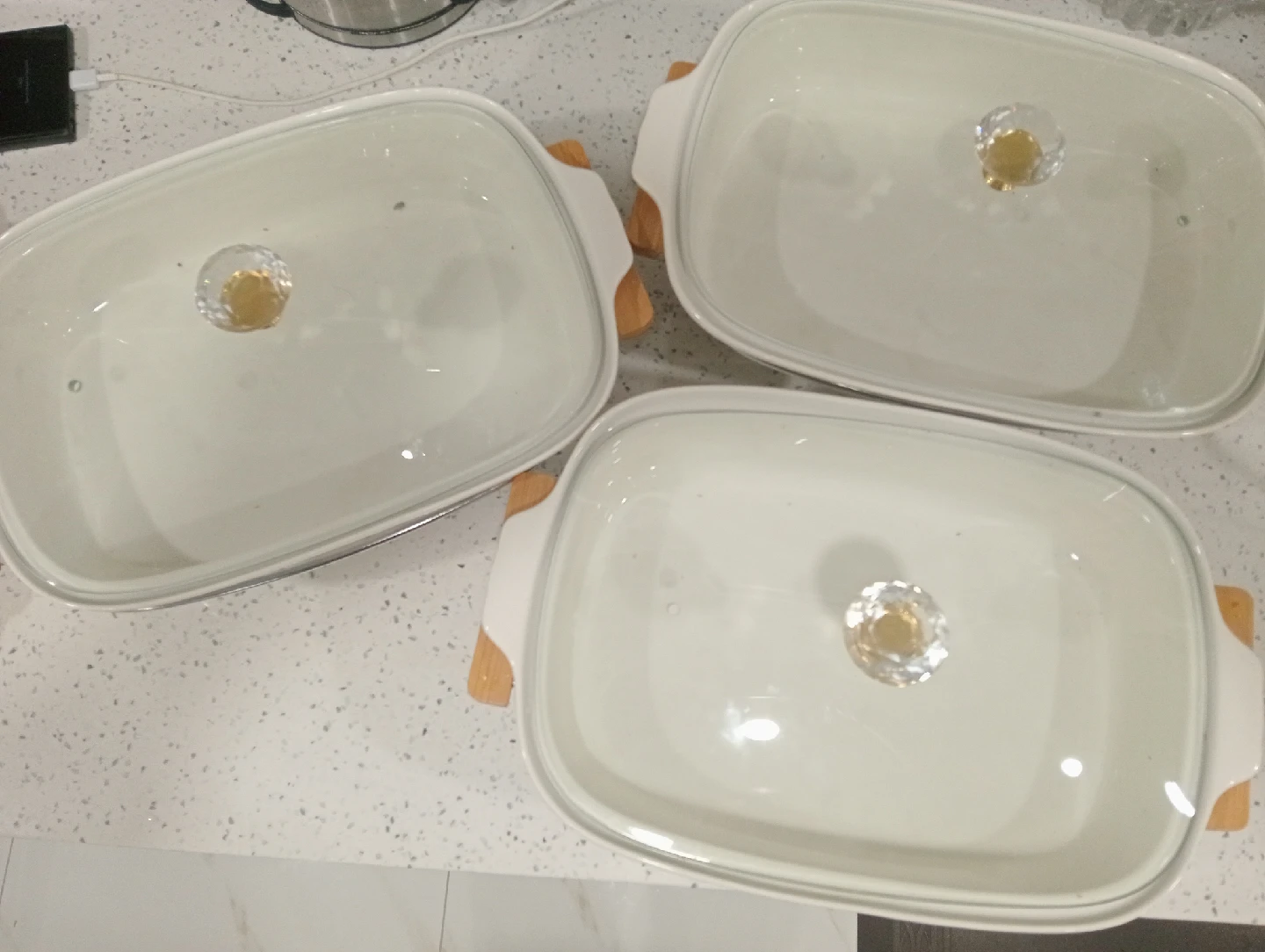 White Serving Dishes with Lids - photo 2