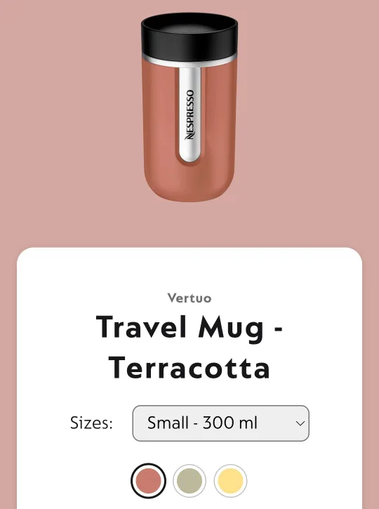 Nespresso Travel Mug - Terracotta, Small