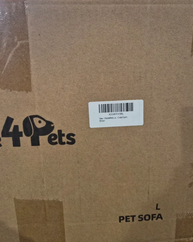 New Made4Pets Large Brown Crate Foam Pet Sofa