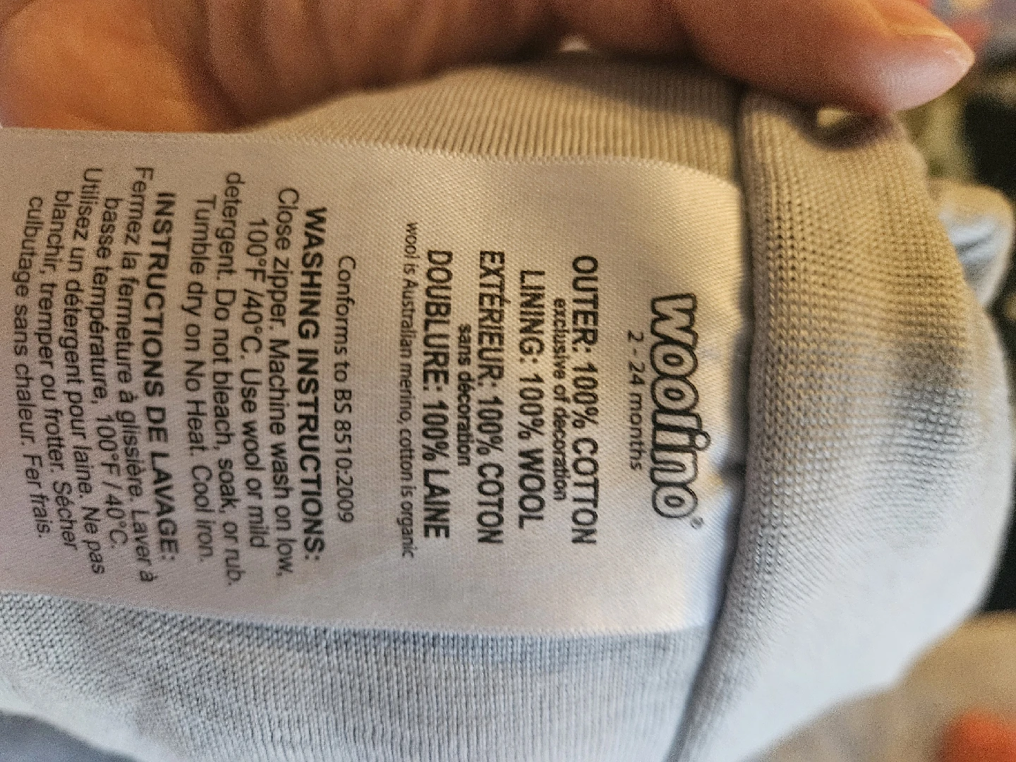 Woolino Sleep Sack, 2-24 Months