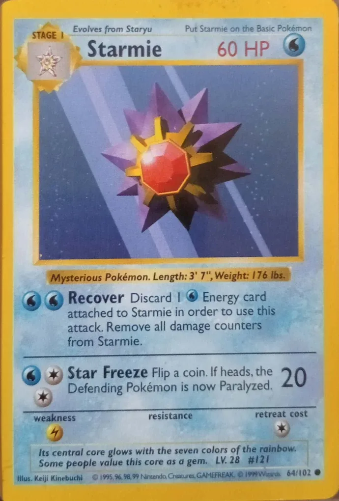 CGC 5.5 STARMINE POKÉMON 1999 BASE SET - SHADOWLESS 64/102 image indicator(9)