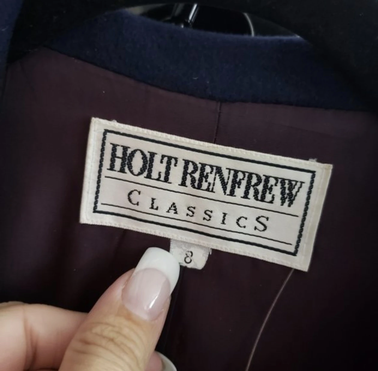 Holt Renfrew Retro Cashmere Navy Blazer Size 8 - photo 4