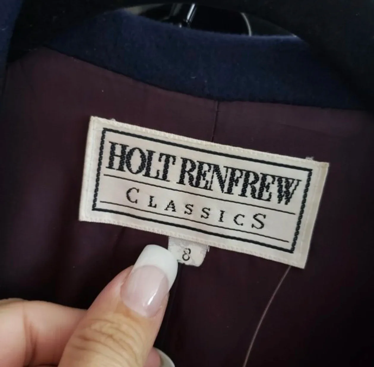 Holt Renfrew Retro Cashmere Navy Blazer Size 8 image indicator(4)