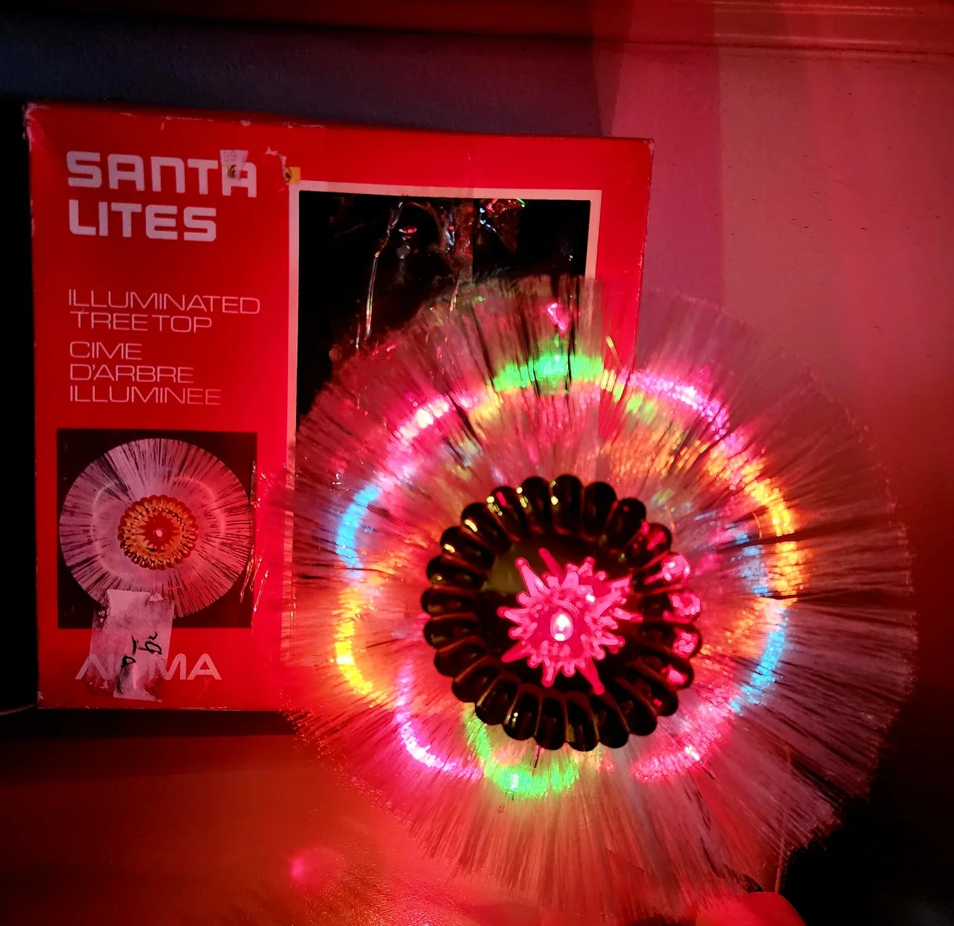 Vintage Santa Lites Illuminated Tree Top