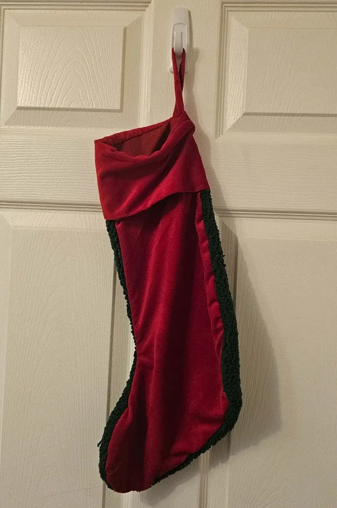 Green and Red Issac Mizrahi "Ho Ho Ho" Christmas Stocking image indicator(2)