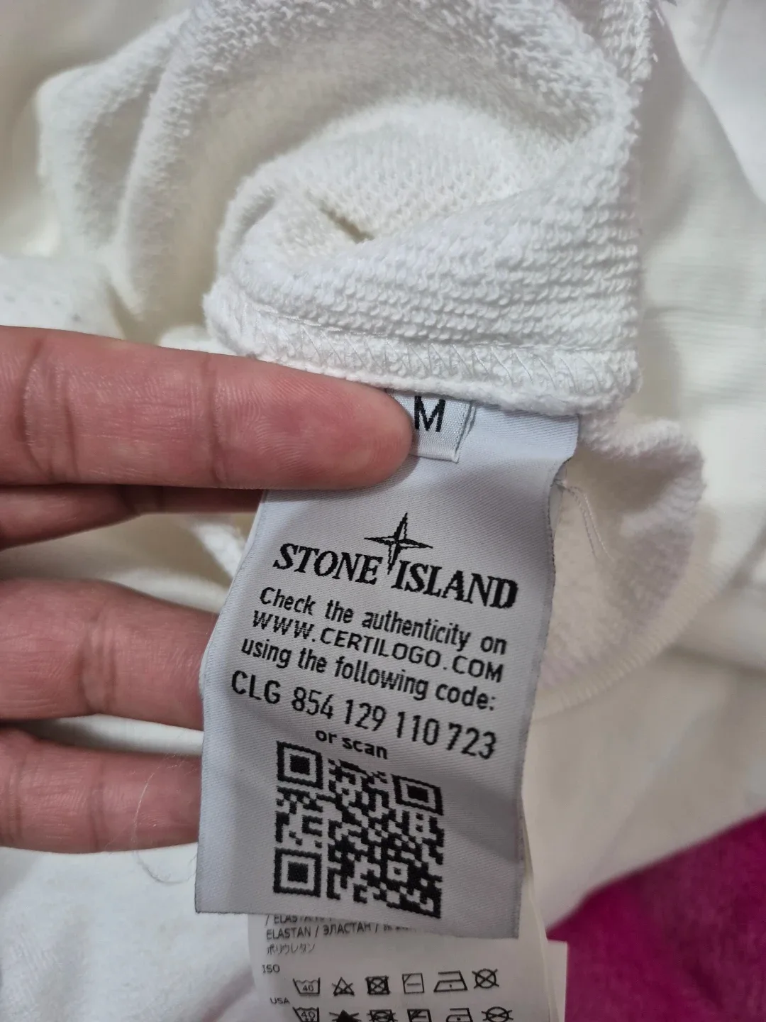 Stone Island White Hoodie - Size M image indicator(4)