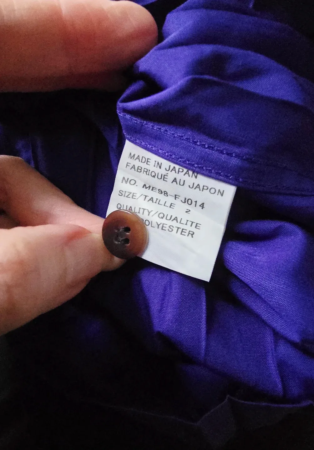 Issey Miyake Purple Button-Down Shirt - Size 2 image indicator(4)