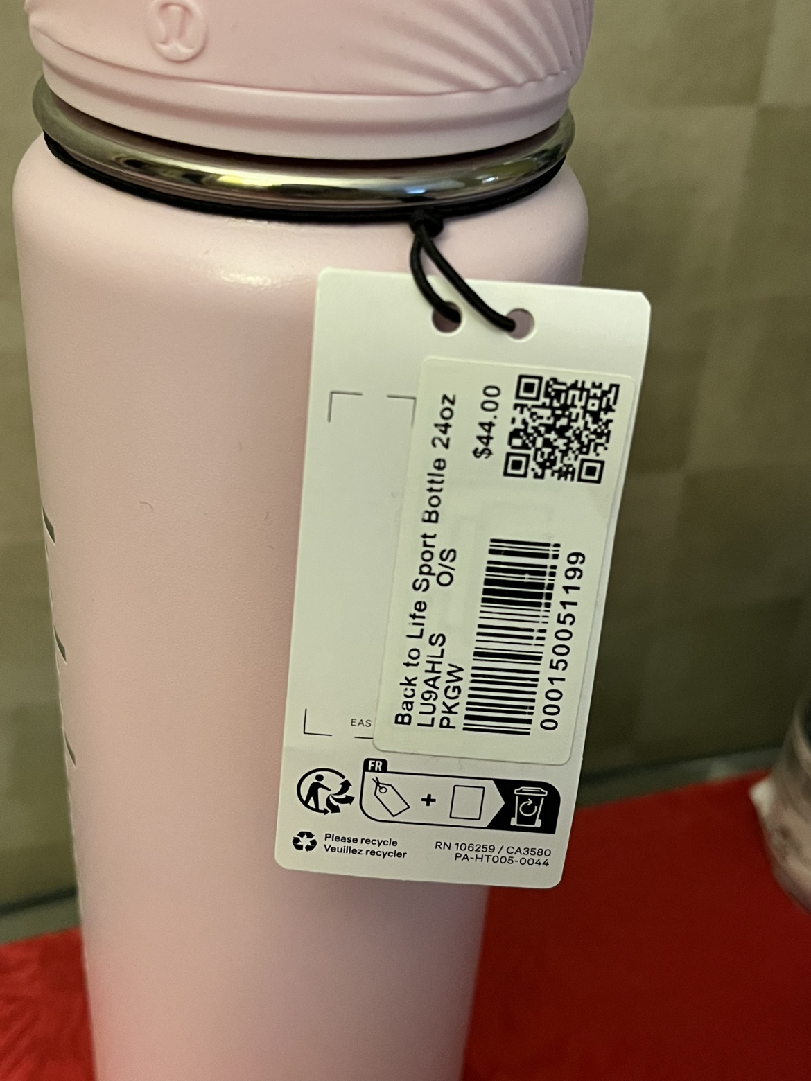 Lululemon water bottle pink (NWT) - photo 2