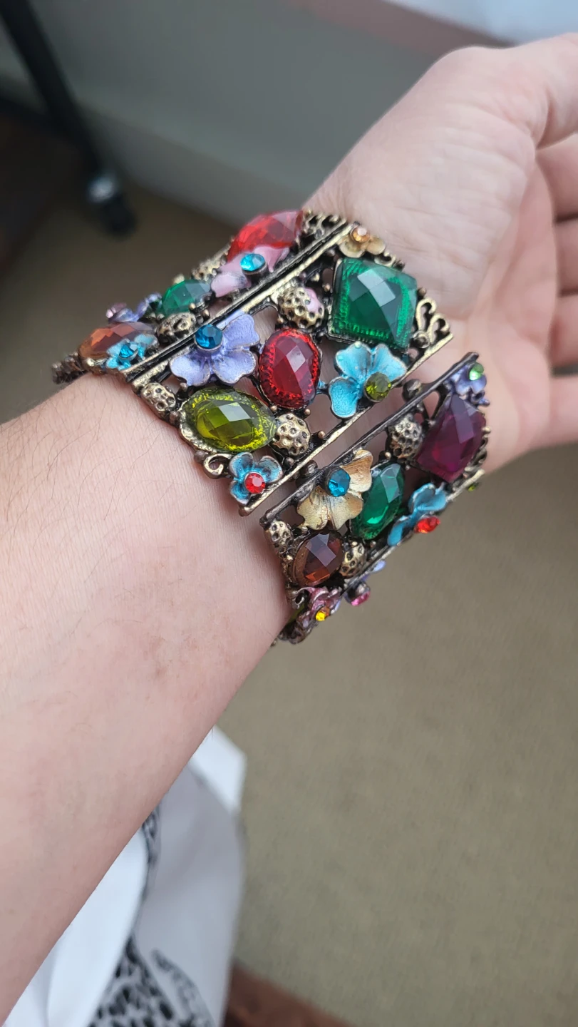 Vintage Style Gemstone Cuff Bracelet - photo 4