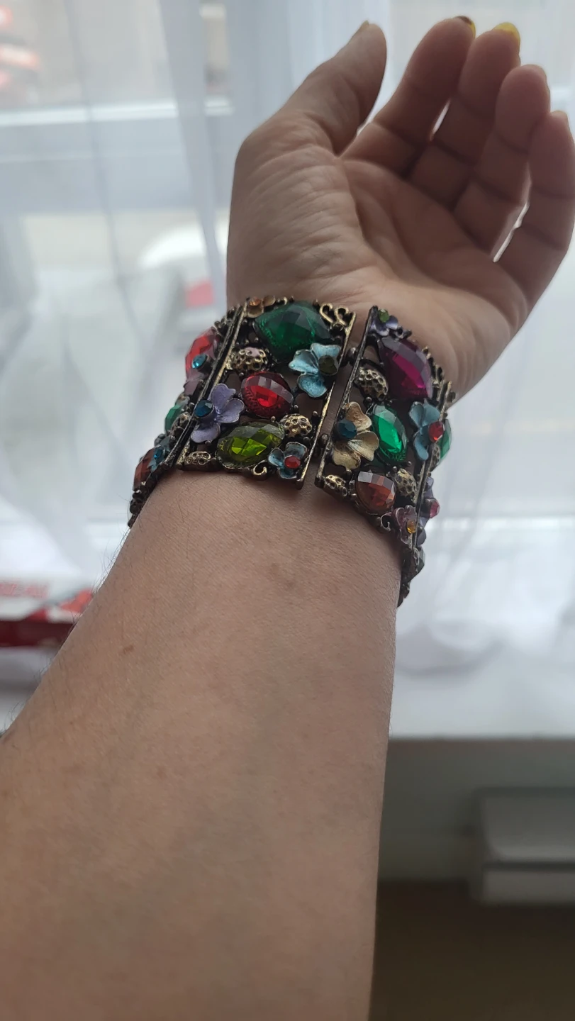 Vintage Style Gemstone Cuff Bracelet - photo 5