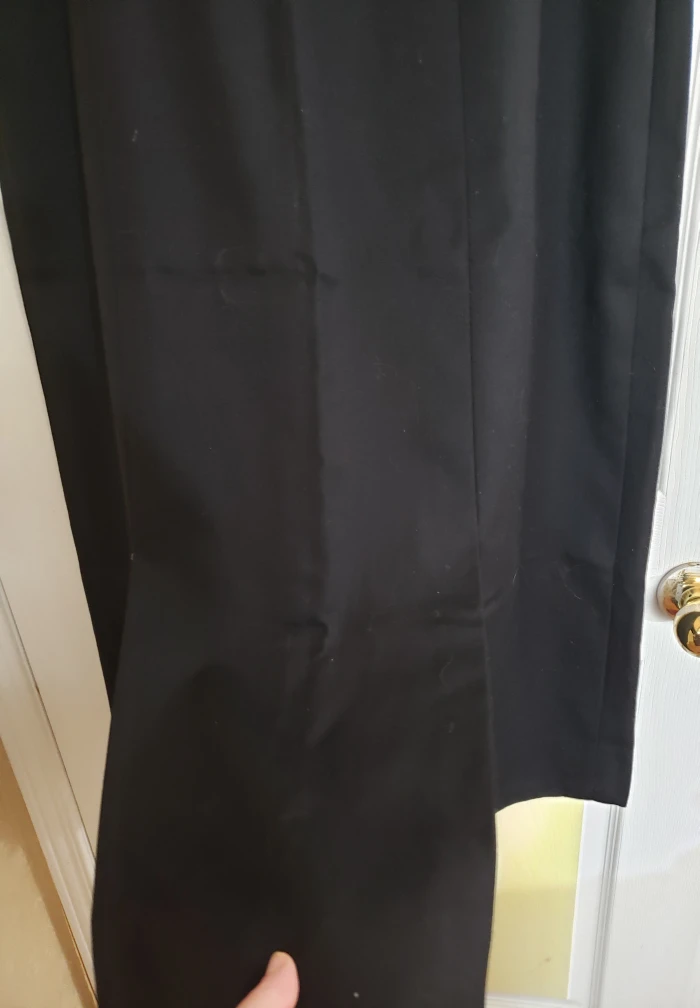 wool Black Pencil Skirt with Slits size 14 light worn - photo 3
