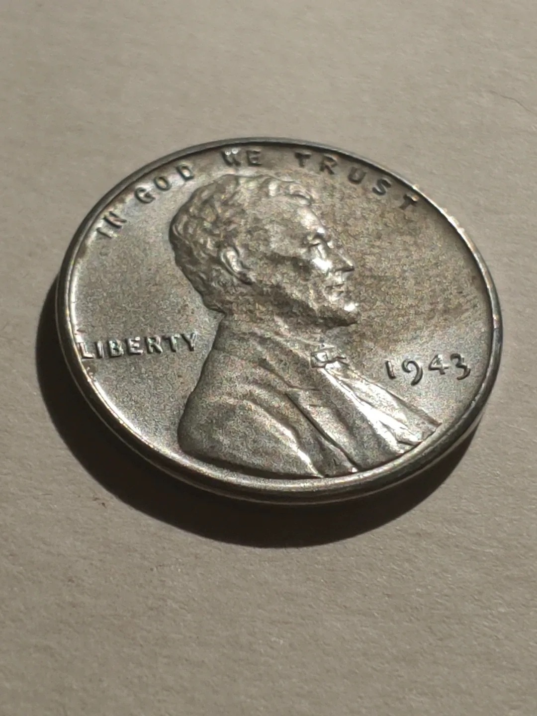 High Grade Original Steel US Lincoln Penny 1943