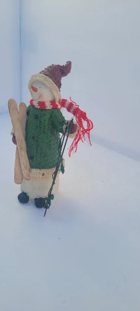 Snowman Figurine with Skis, 8 inches tall image indicator(2)