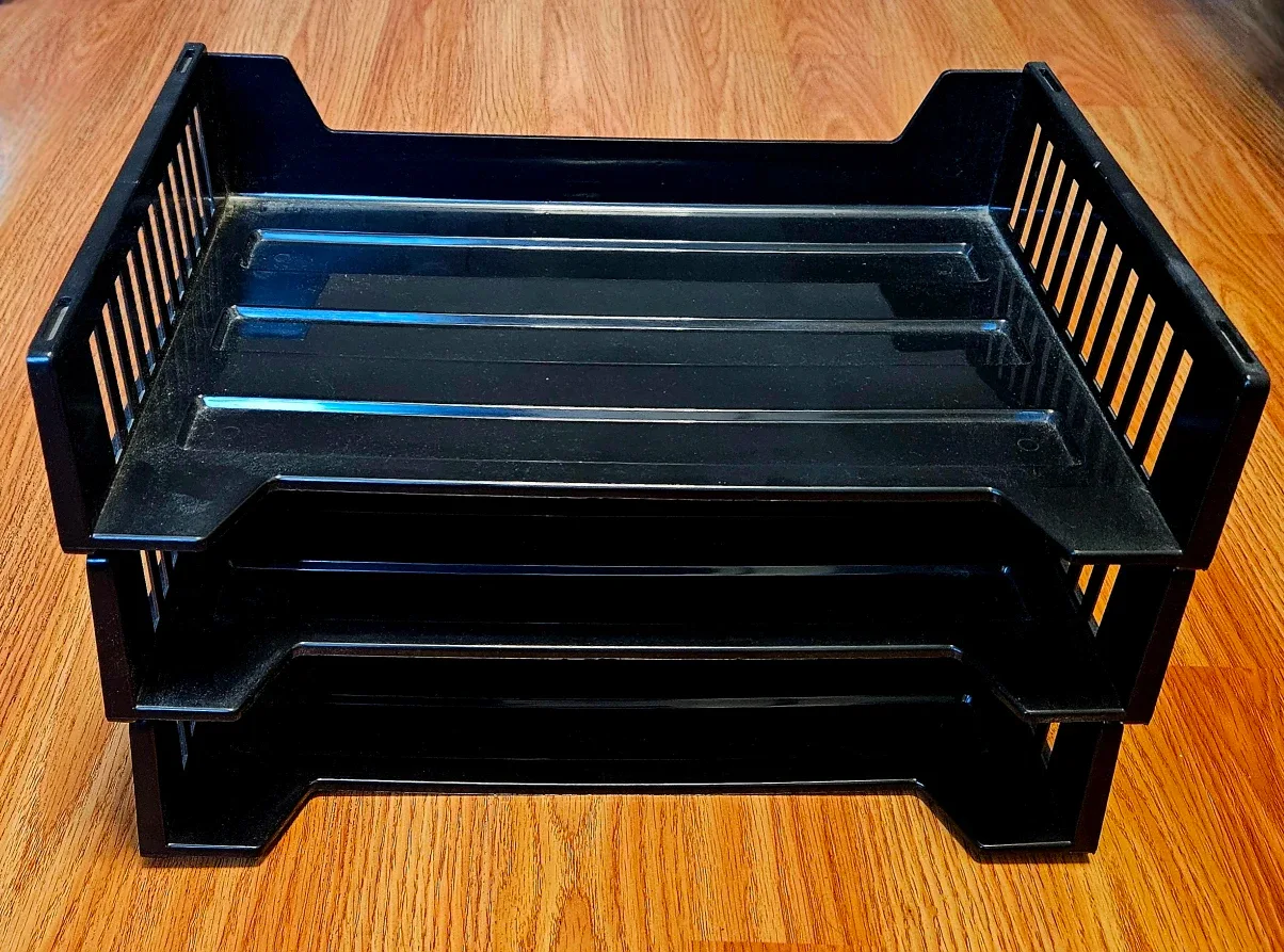 Three Black Stacking Letter Tray ✨️