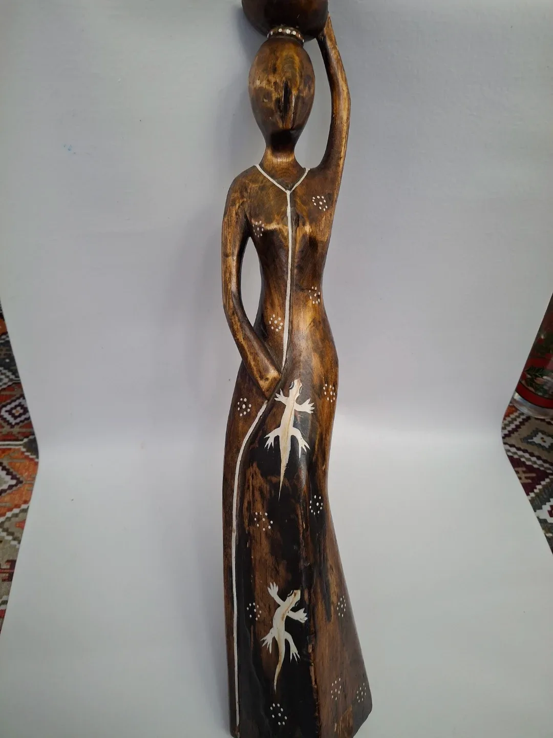 Wooden African Woman Figurine image indicator(2)