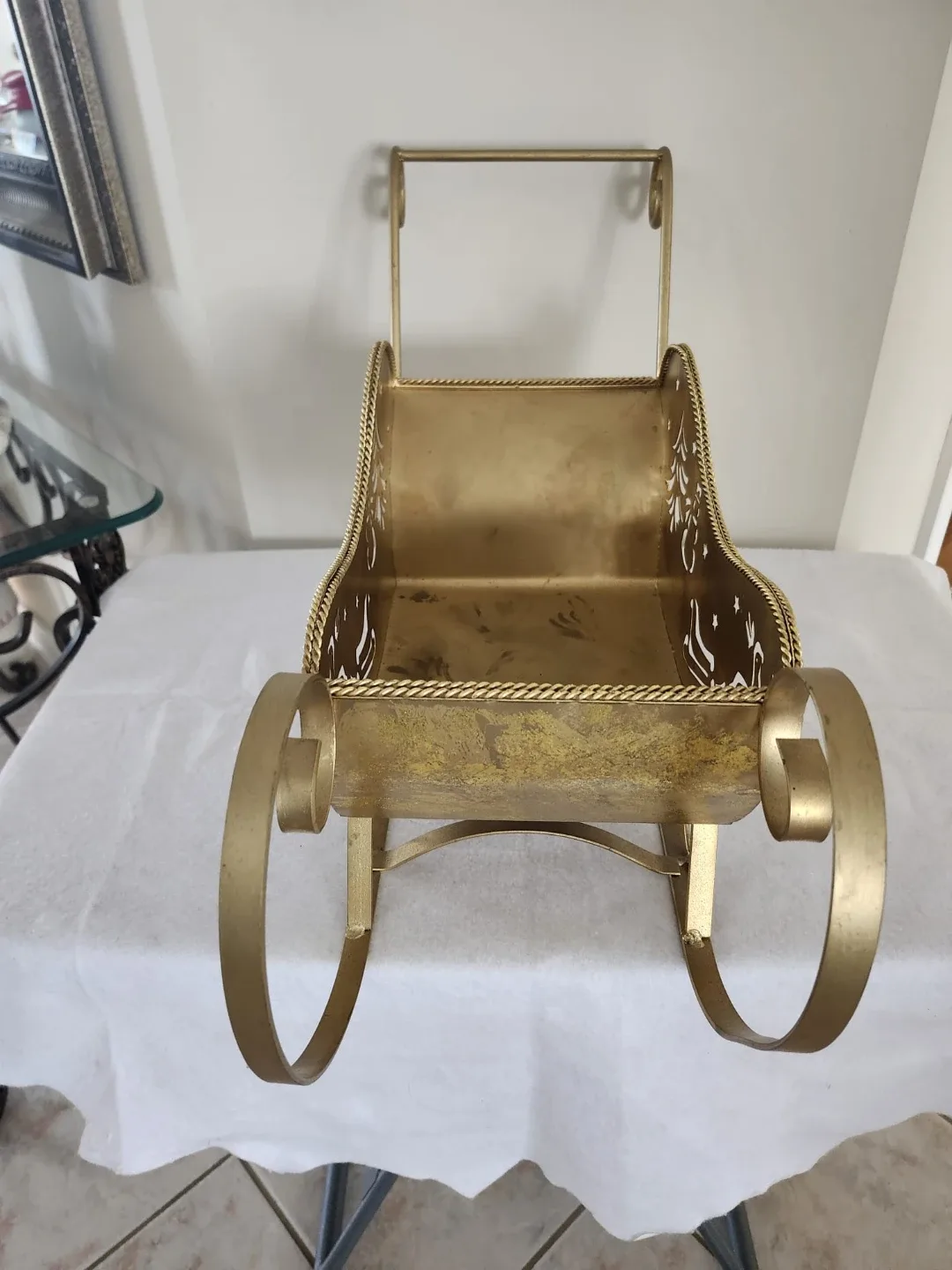 Gold Metal Christmas Sleigh Decoration image indicator(2)