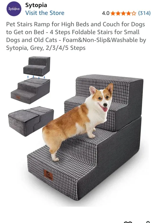 Sytopia Pet Stairs Ramp, Foldable 4-Step