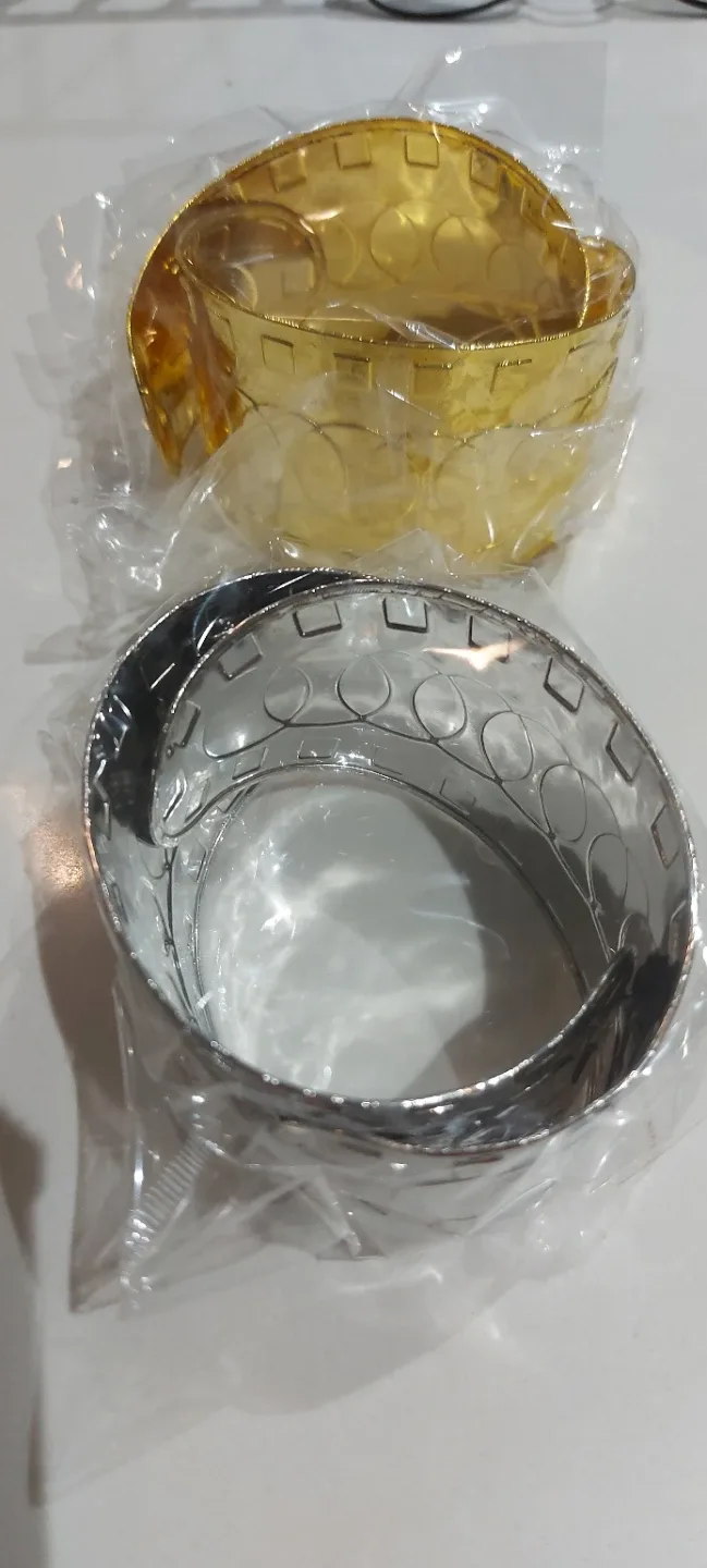 Wrist or ankle 2 piece bracelets. Gold or silver tone. image indicator(2)