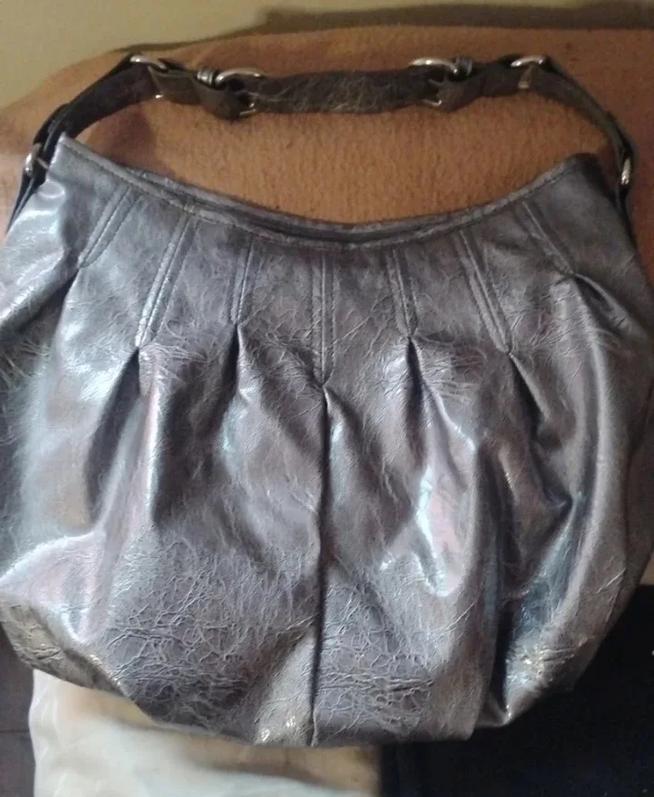 🥕Silver Hobo Bag with Animal Print Lining