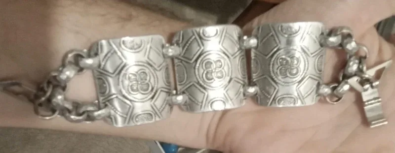 1930s handmade aluminum Armour bracelet