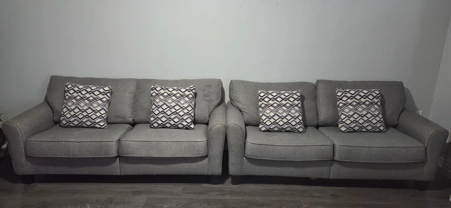 Grey Fabric Sofa Set