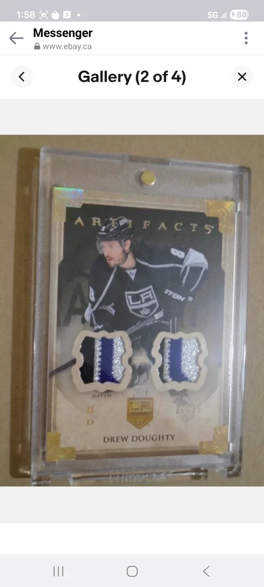 Drew Doughty Artifacts Hockey Card/ Los Angeles Kings patch image indicator(2)