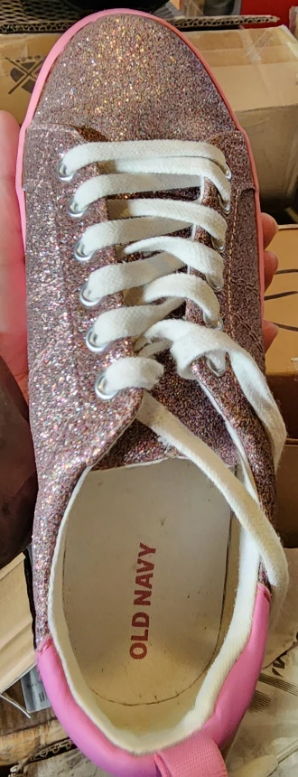 Used Old Navy Glitter Sneakers - Size 5 - photo 2