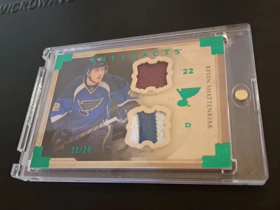 Kevin Shattenkirk 2013-14 Artifacts Hockey Card gold and Emerald image indicator(7)