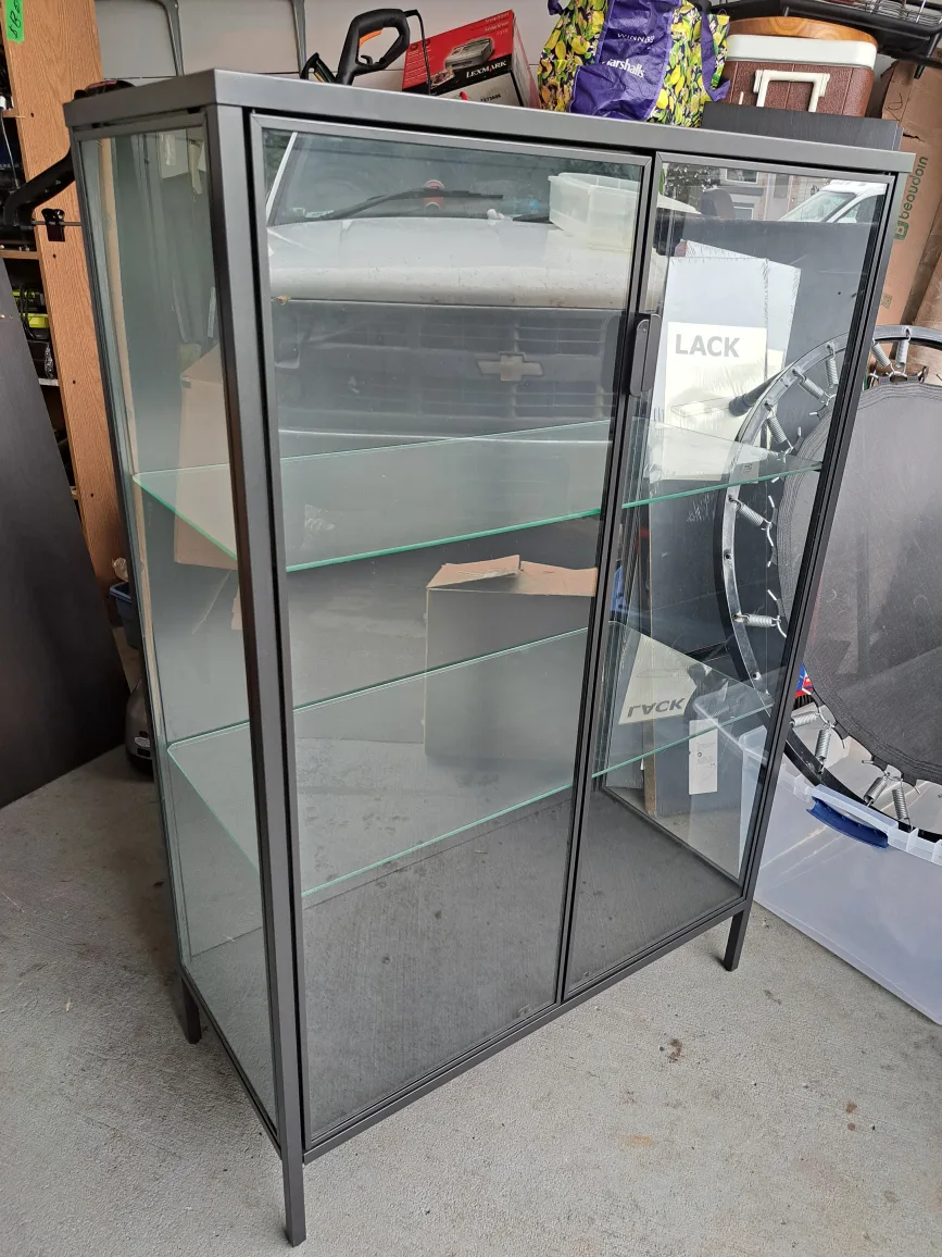 IKEA Fabrikor 2 Glass Cabinet Combination - Dark Grey image indicator(4)