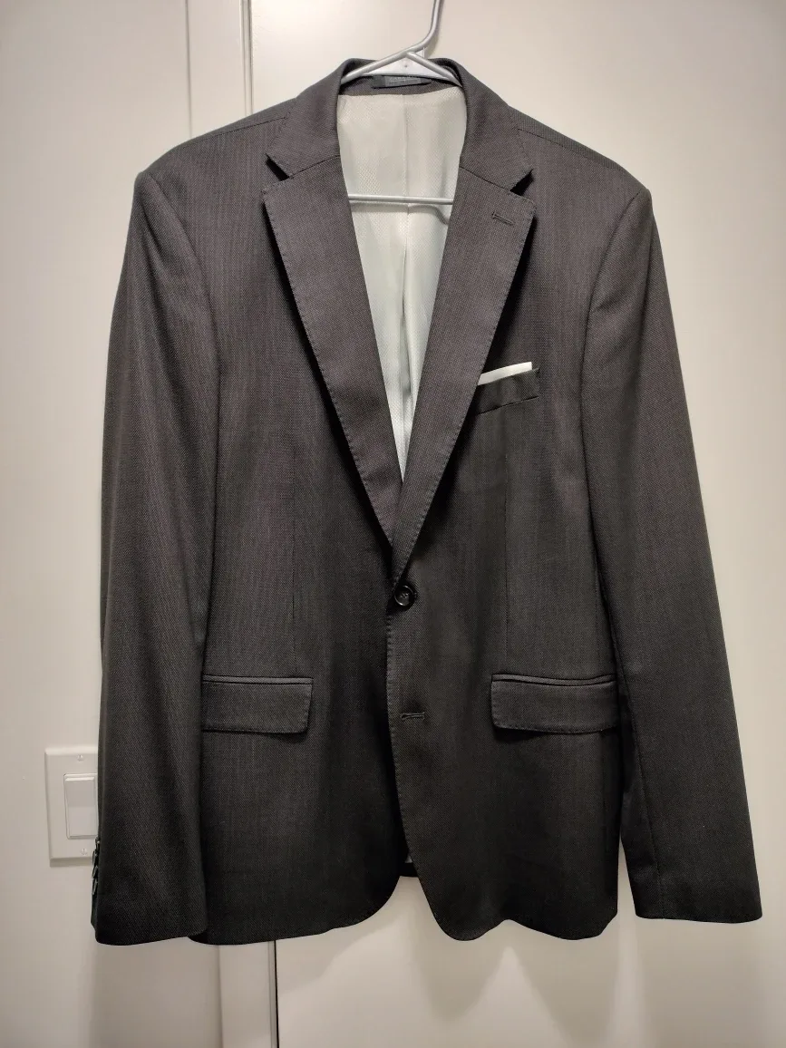 Zara Men's Blazer XL Slim Fit Grey