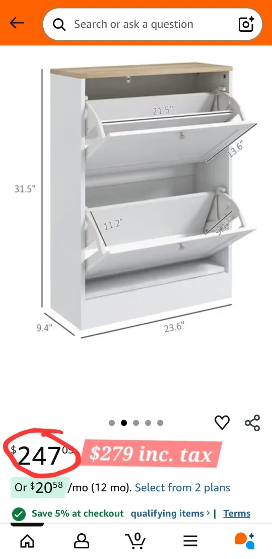 Shoe Cabinet 2-Flip Drawers *new image indicator(6)