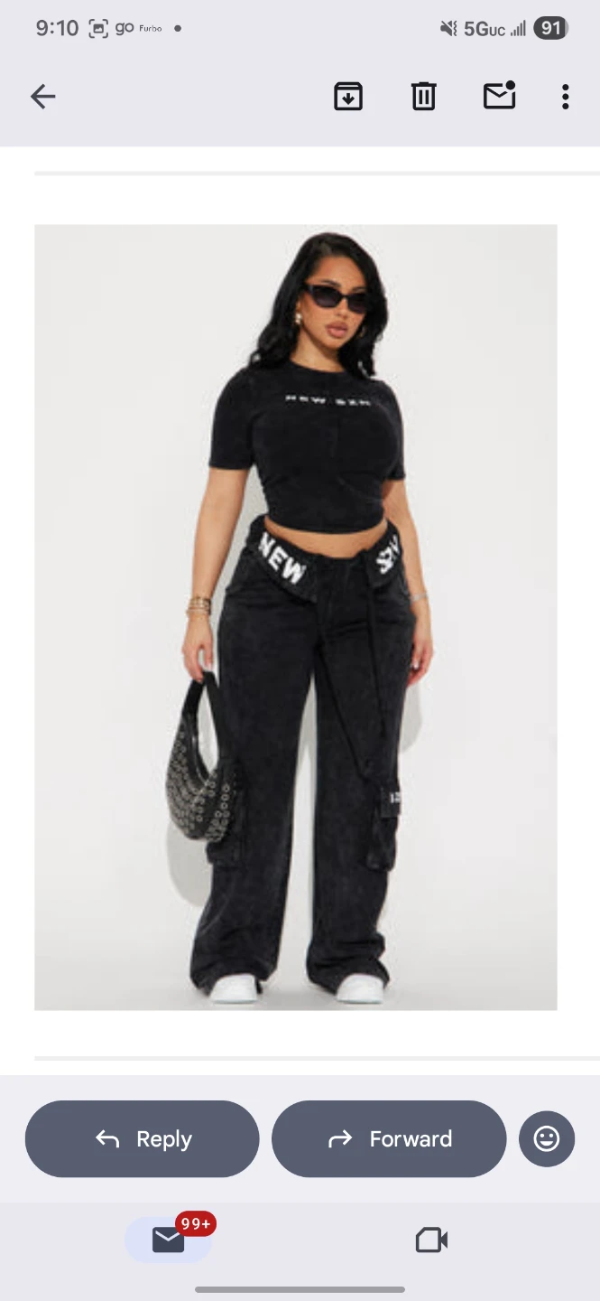 Fashion Nova Black Two-Piece Set