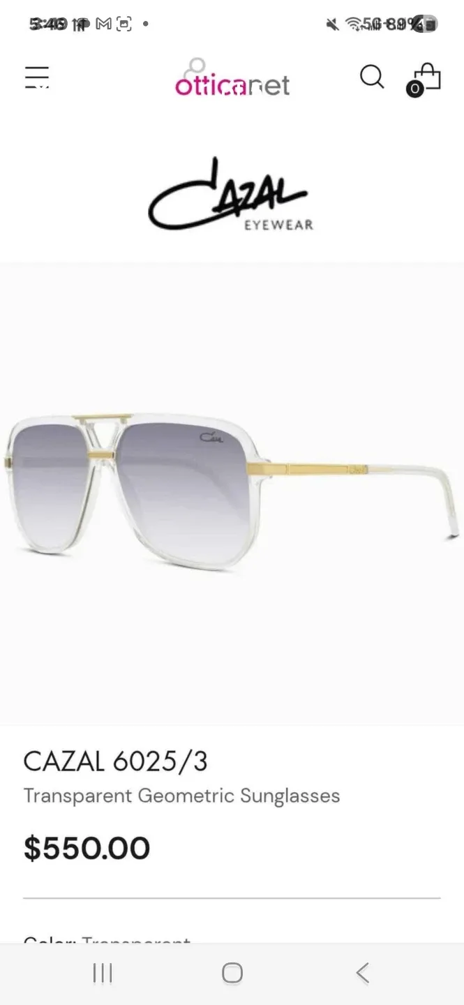 Cazal 6025/3 Transparent Sunglasses