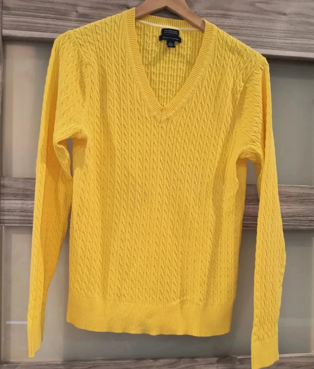 Tommy Hilfiger Yellow Cable Knit Sweater