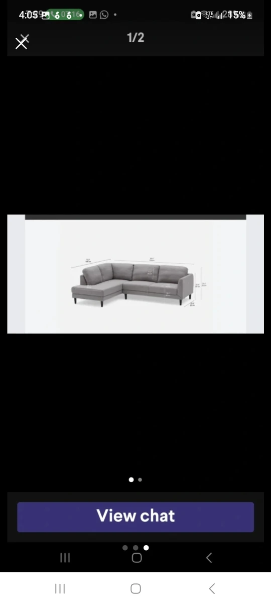 Grey Sectional Sofa with Chaise Lounge - photo 5