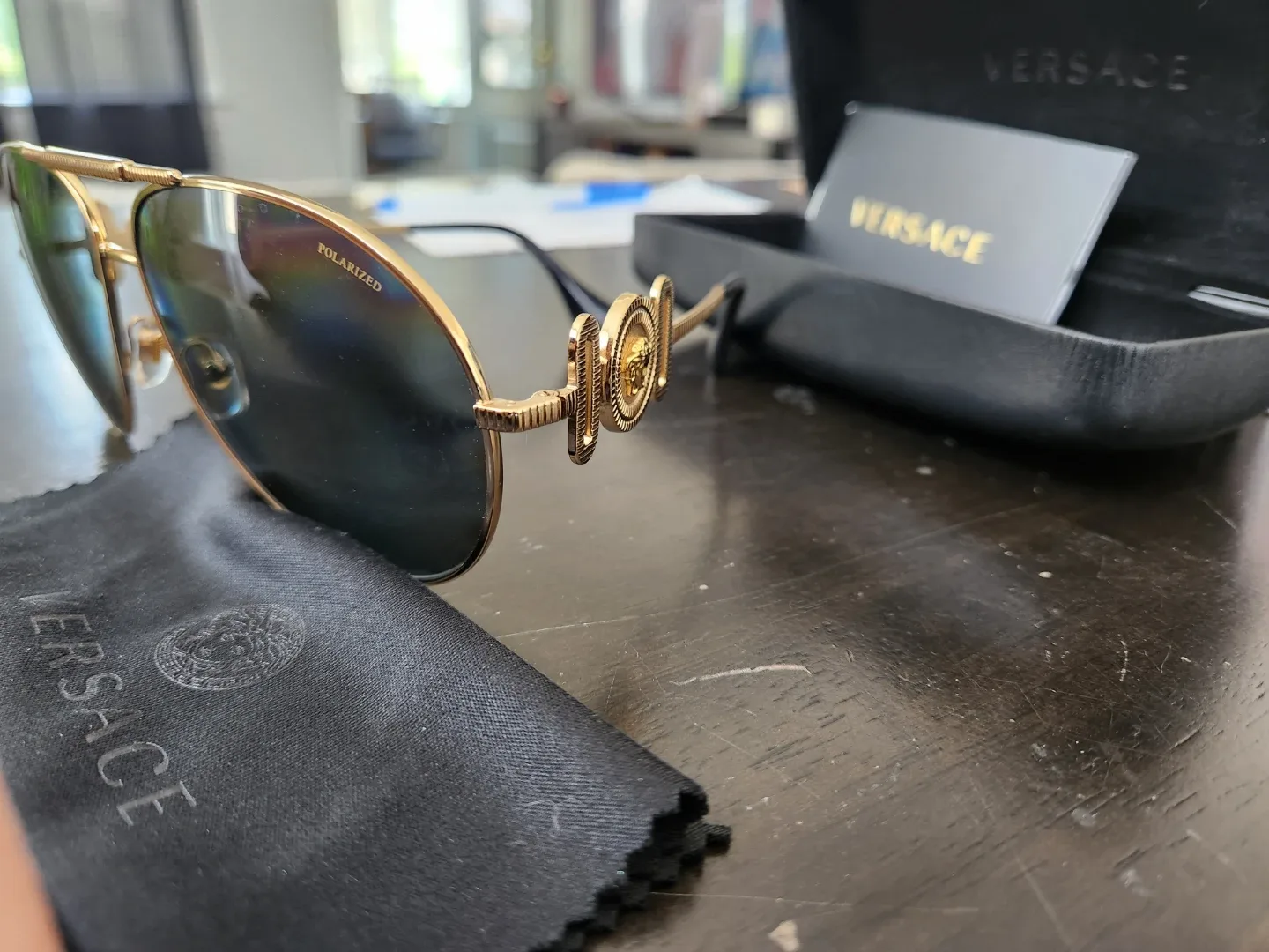 Versace Gold Aviator Sunglasses image indicator(3)