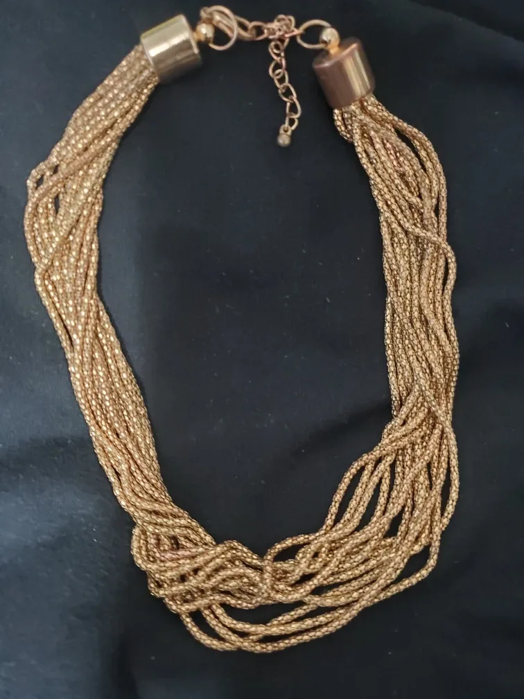 Gold-tone Multi-Strand Fashion Necklace
