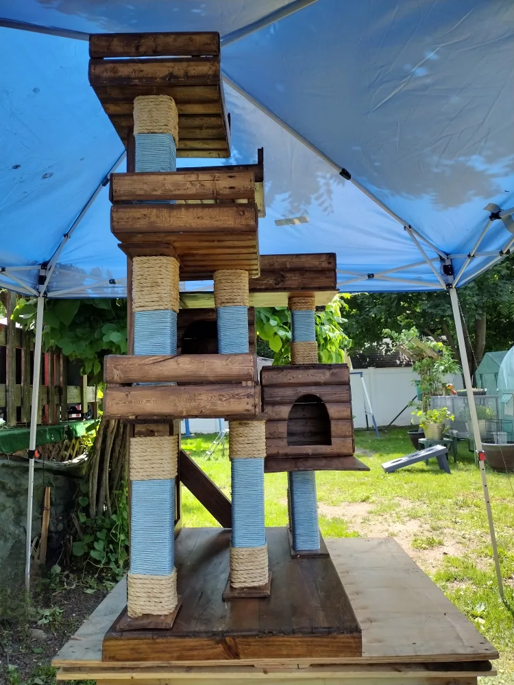 Handmade Wooden Cat Tree image indicator(3)