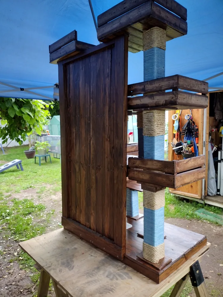 Handmade Wooden Cat Tree image indicator(5)