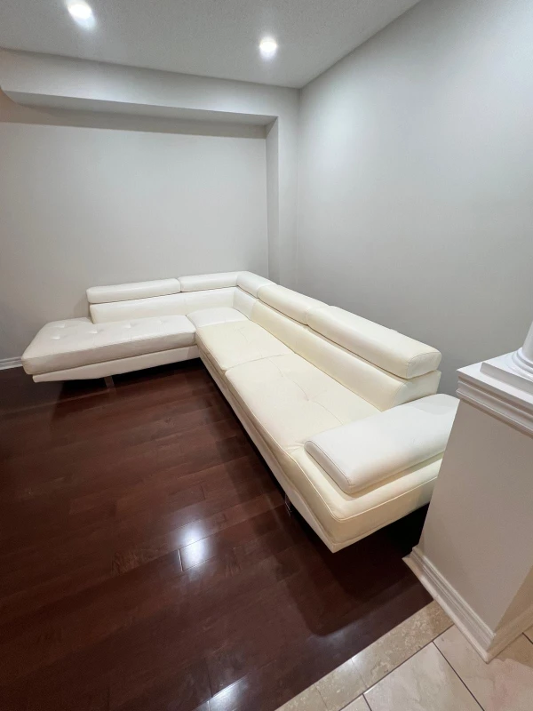 Off-white faux Leather Sectional - photo 2