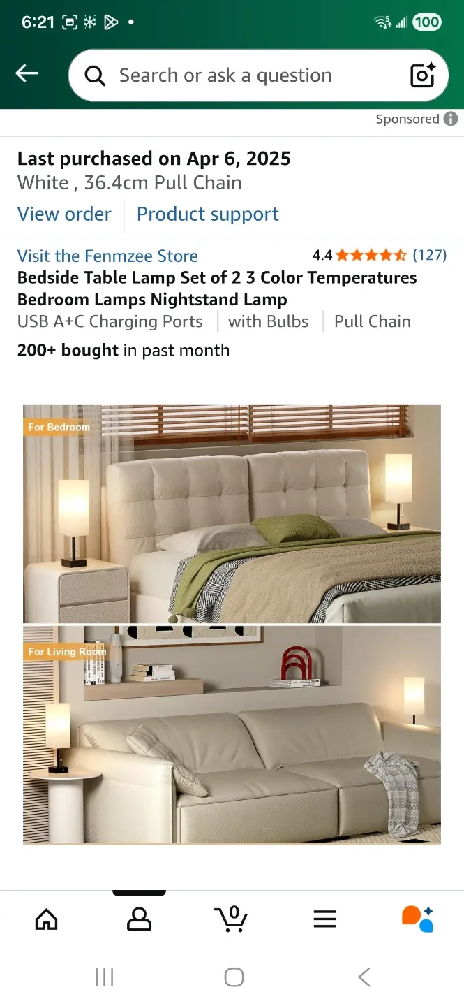 2 Bedside Table Lamps with USB Charging image indicator(3)