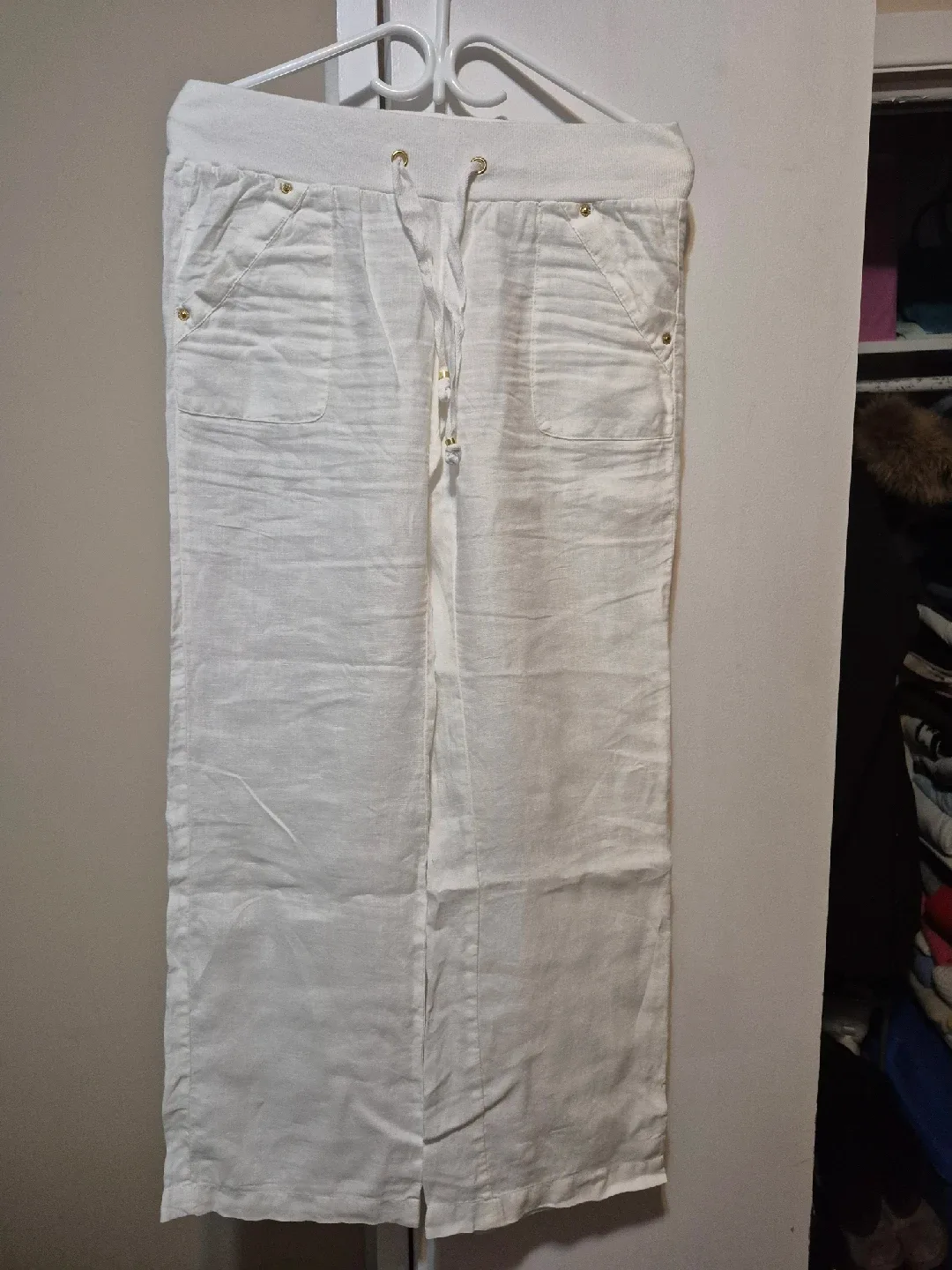 Guess Linen Pants - small - White & Blue image indicator(3)