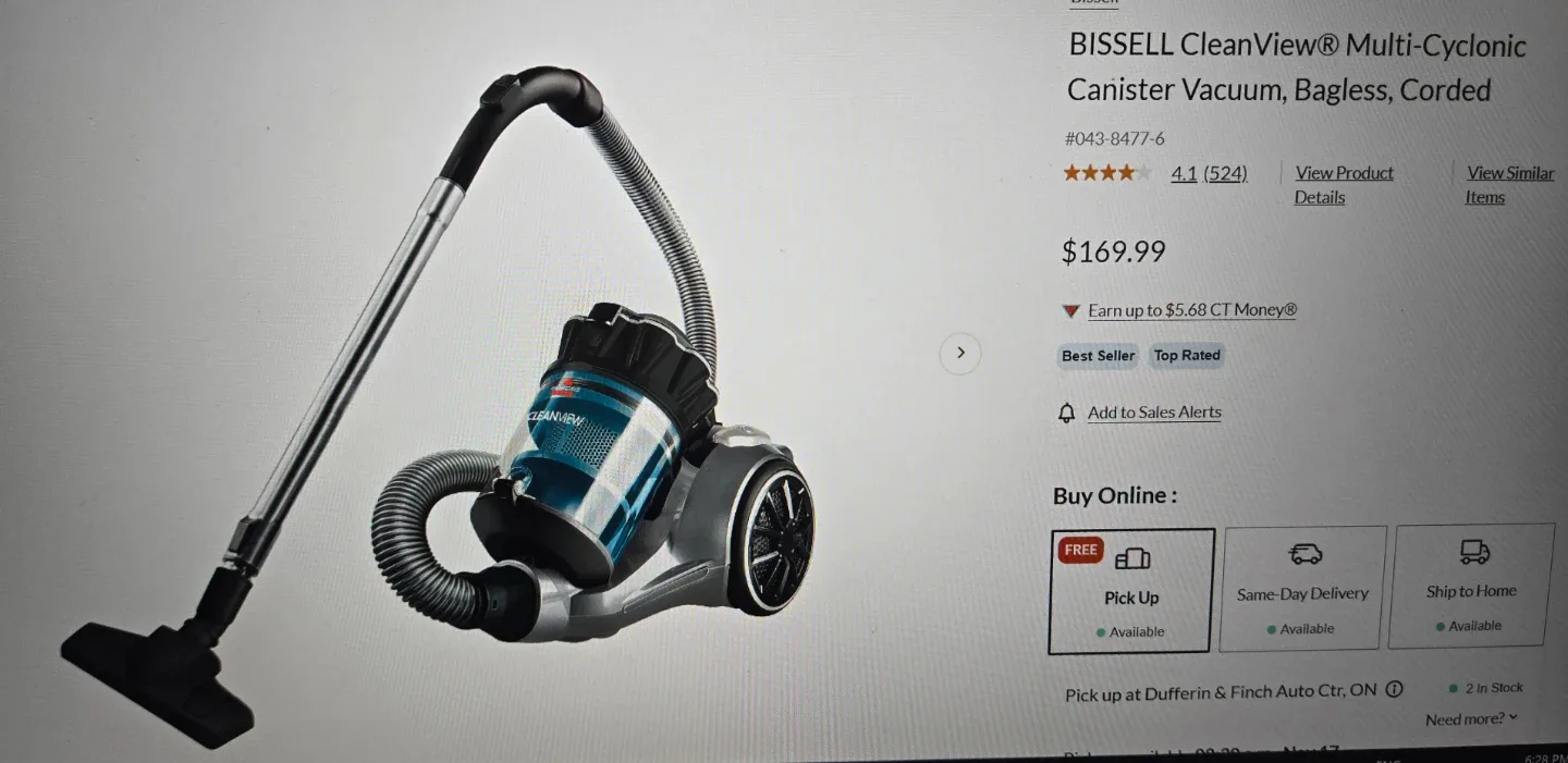 Bissell CleanView Multi-Cyclonic Canister Vacuum image indicator(3)